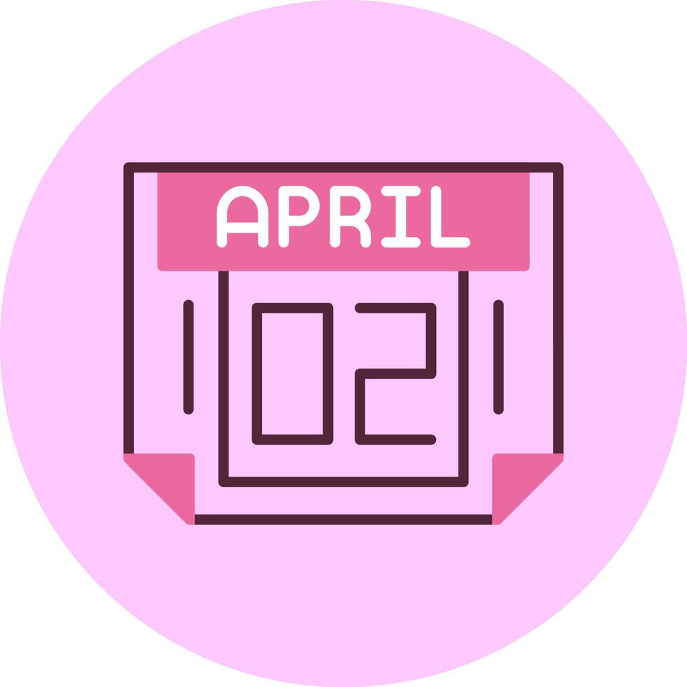 2 April Minimal Mix Circle Icon vector