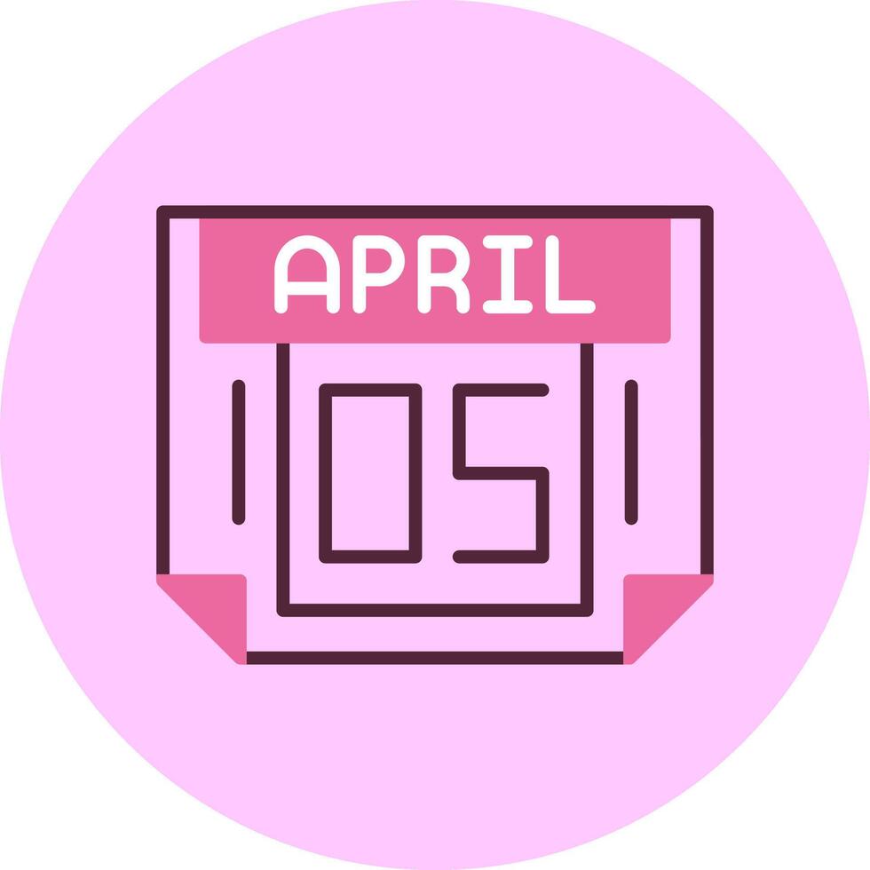 5 April Minimal Mix Circle Icon vector