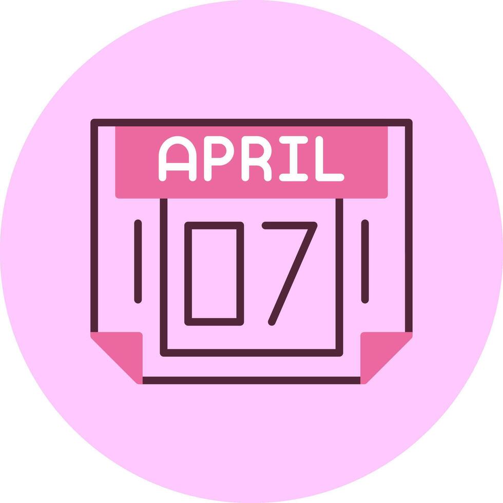 7 April Minimal Mix Circle Icon vector
