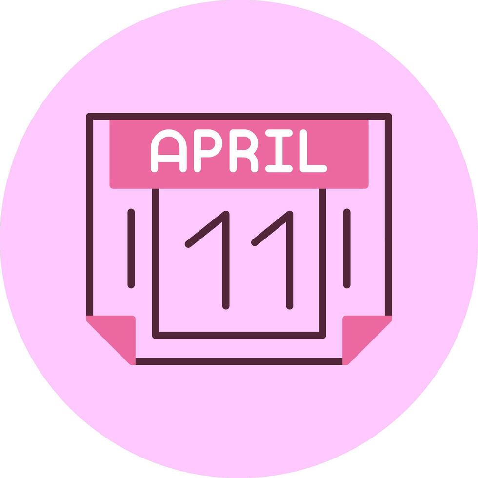 11 April Minimal Mix Circle Icon vector