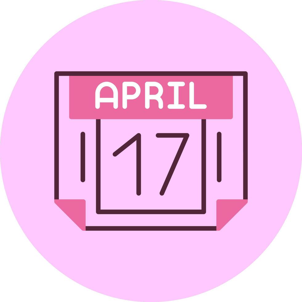 17 April Minimal Mix Circle Icon vector