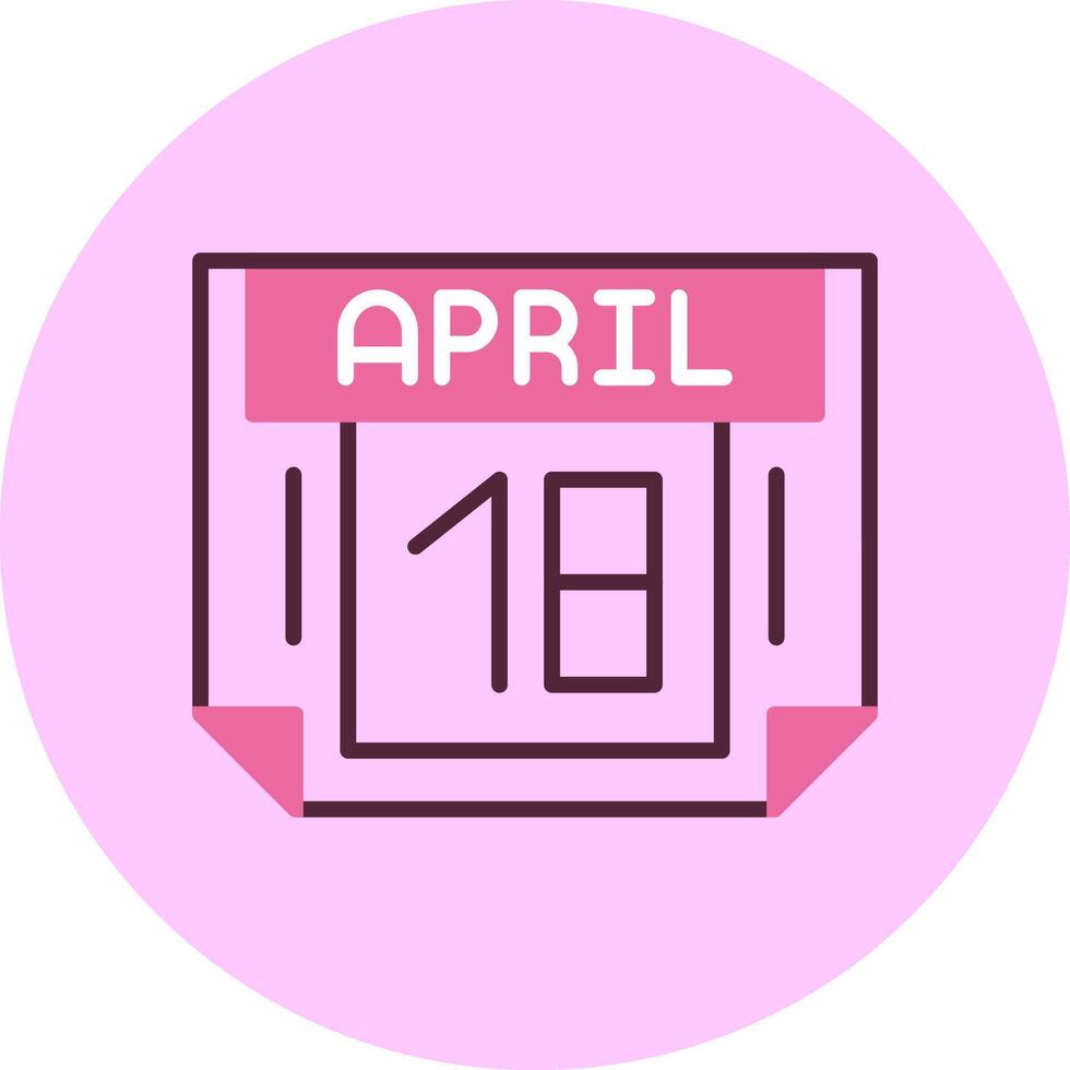 18 April Minimal Mix Circle Icon vector