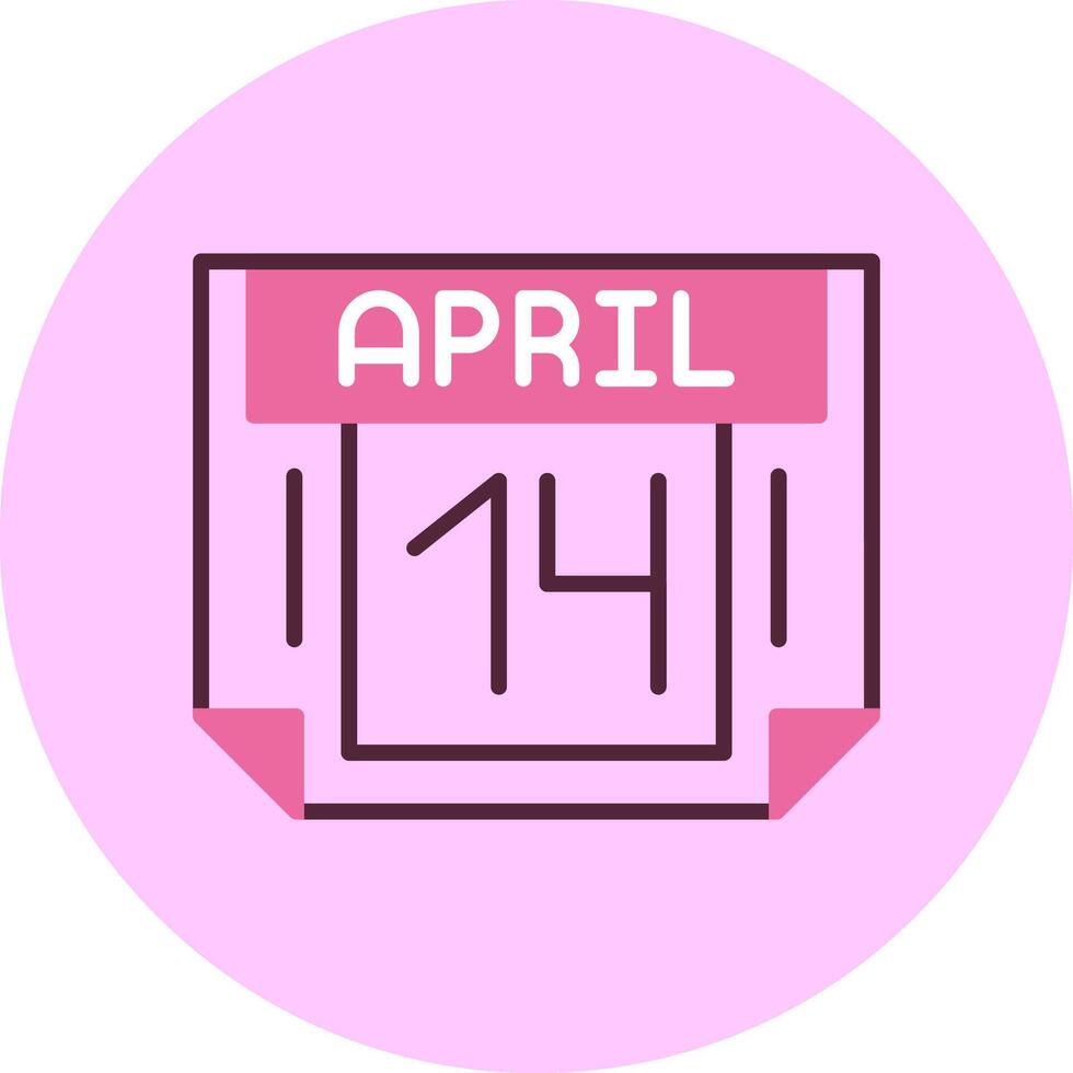 14 April Minimal Mix Circle Icon vector