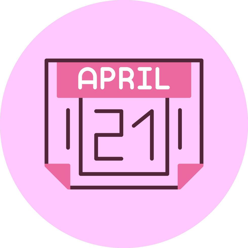 21 April Minimal Mix Circle Icon vector