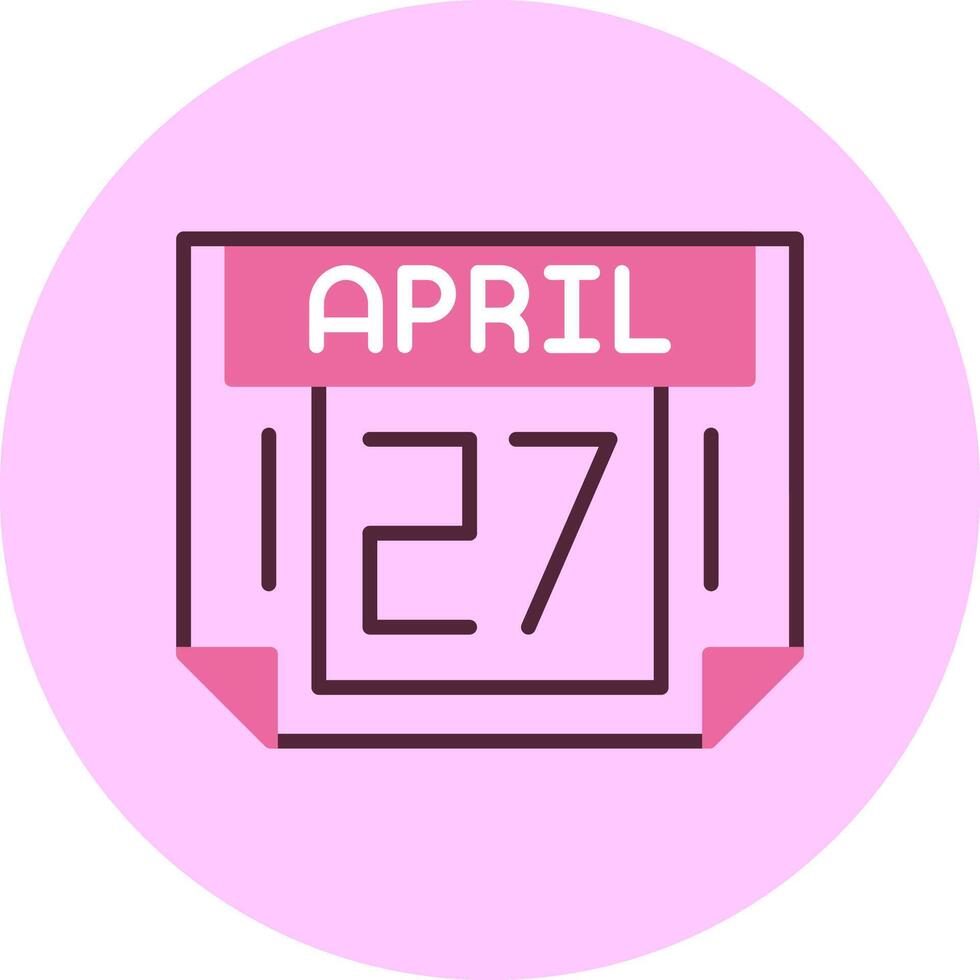 27 April Minimal Mix Circle Icon vector