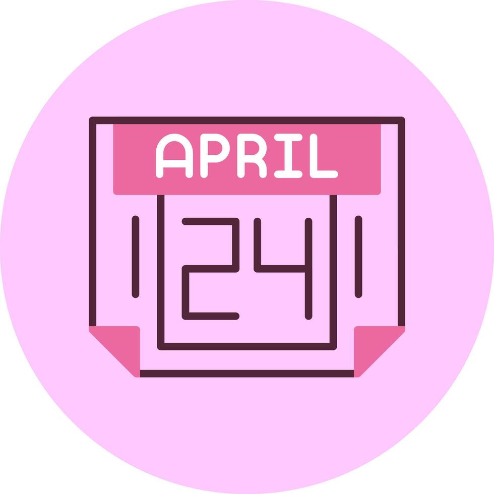 24 April Minimal Mix Circle Icon vector