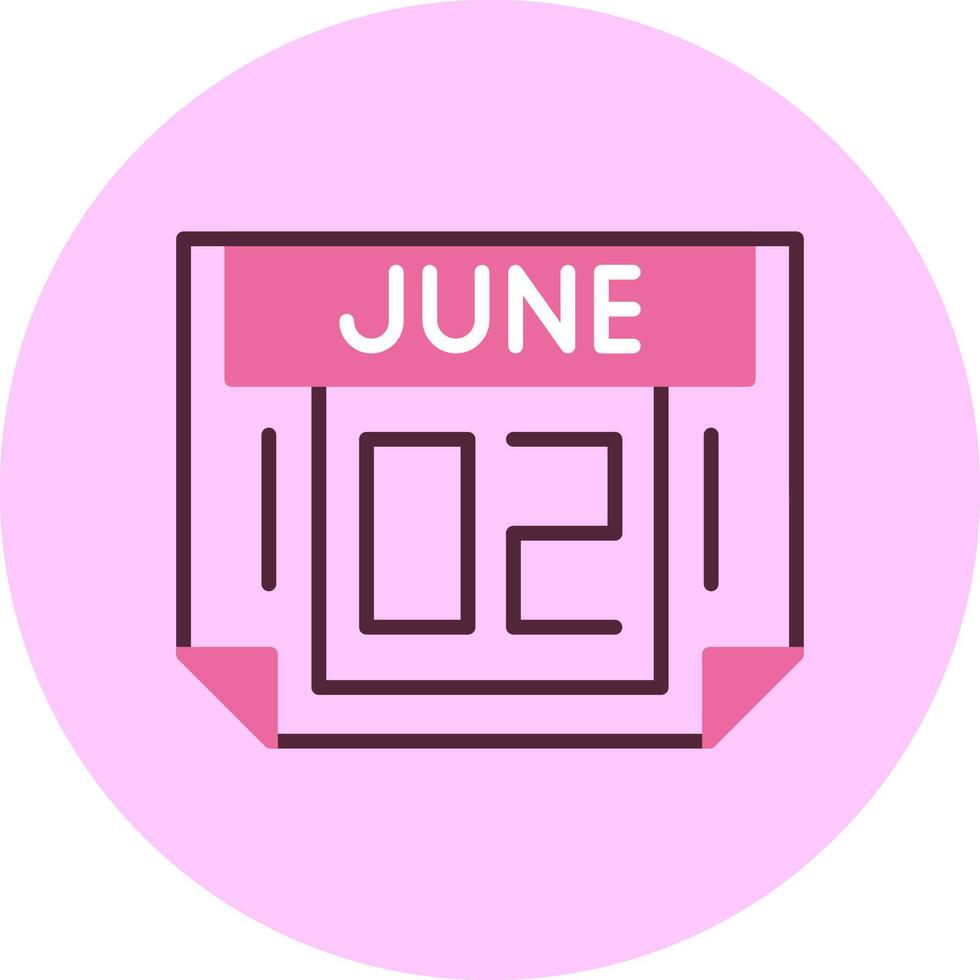 2 June Minimal Mix Circle Icon vector