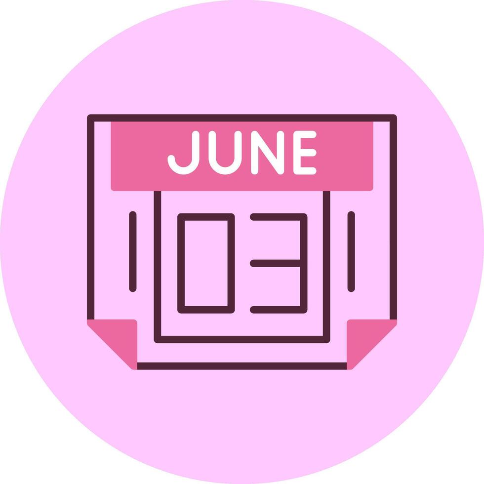 3 June Minimal Mix Circle Icon vector