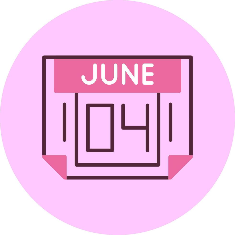 4 June Minimal Mix Circle Icon vector