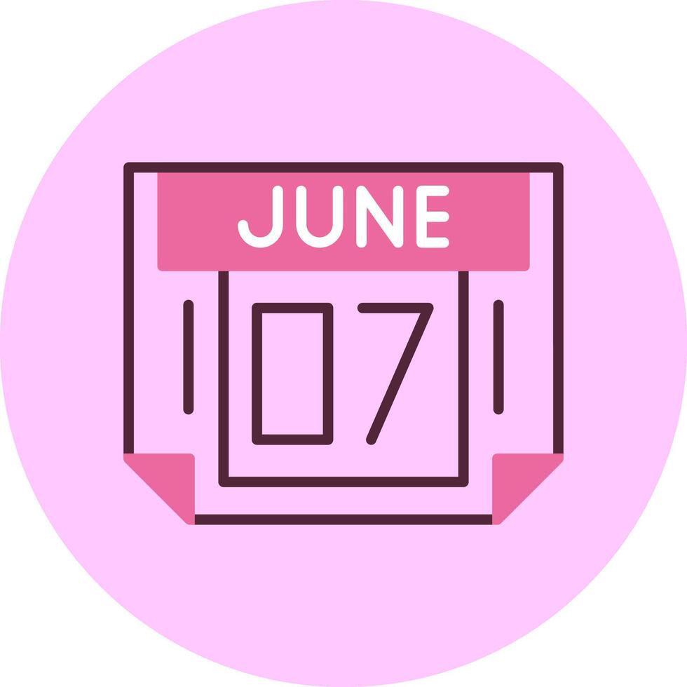7 June Minimal Mix Circle Icon vector