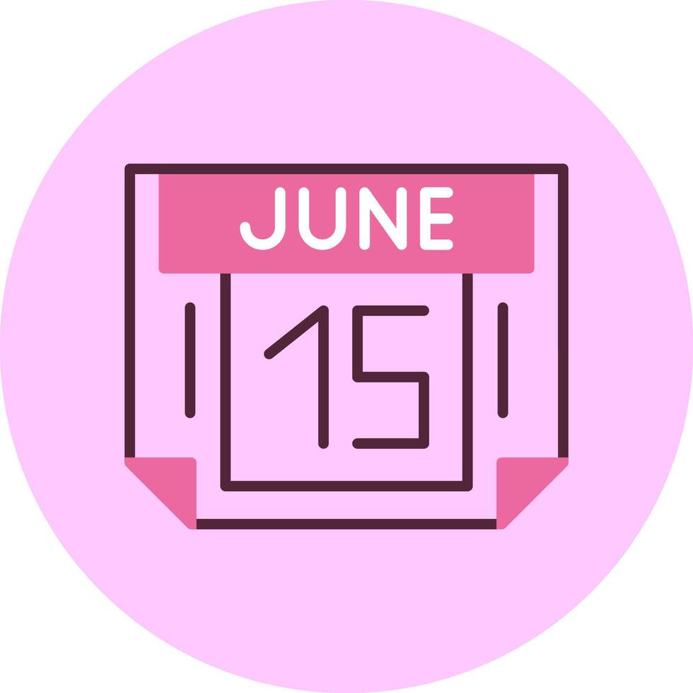 15 June Minimal Mix Circle Icon vector