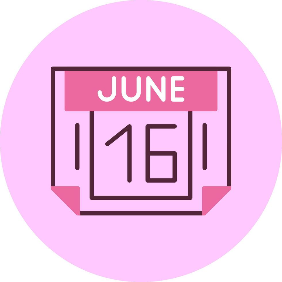 16 June Minimal Mix Circle Icon vector