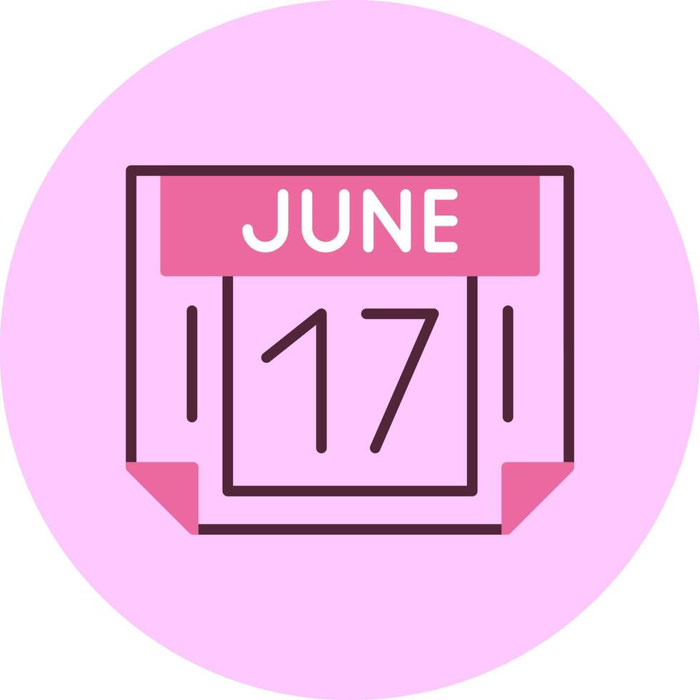17 June Minimal Mix Circle Icon vector