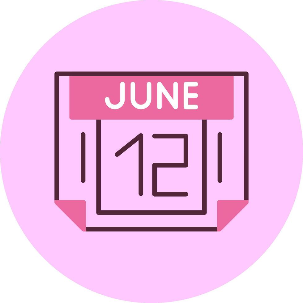 12 June Minimal Mix Circle Icon vector