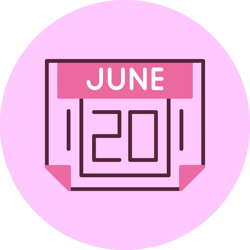 20 June Minimal Mix Circle Icon vector
