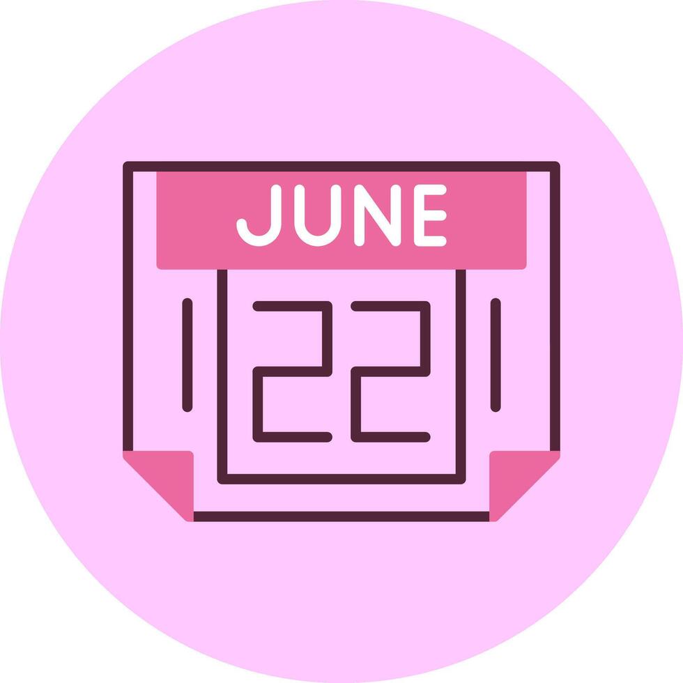 22 June Minimal Mix Circle Icon vector