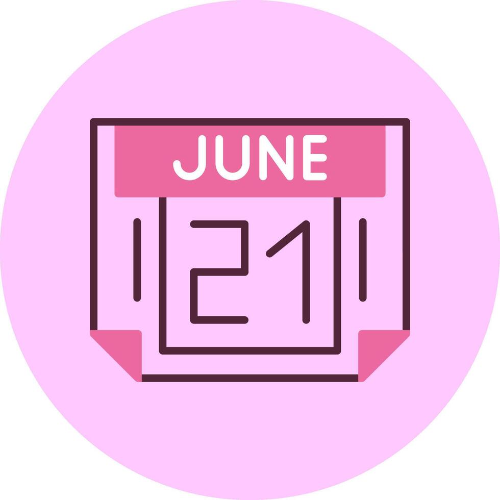 21 June Minimal Mix Circle Icon vector