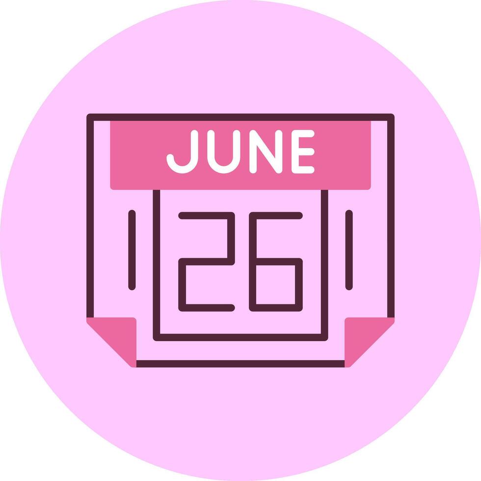26 June Minimal Mix Circle Icon vector