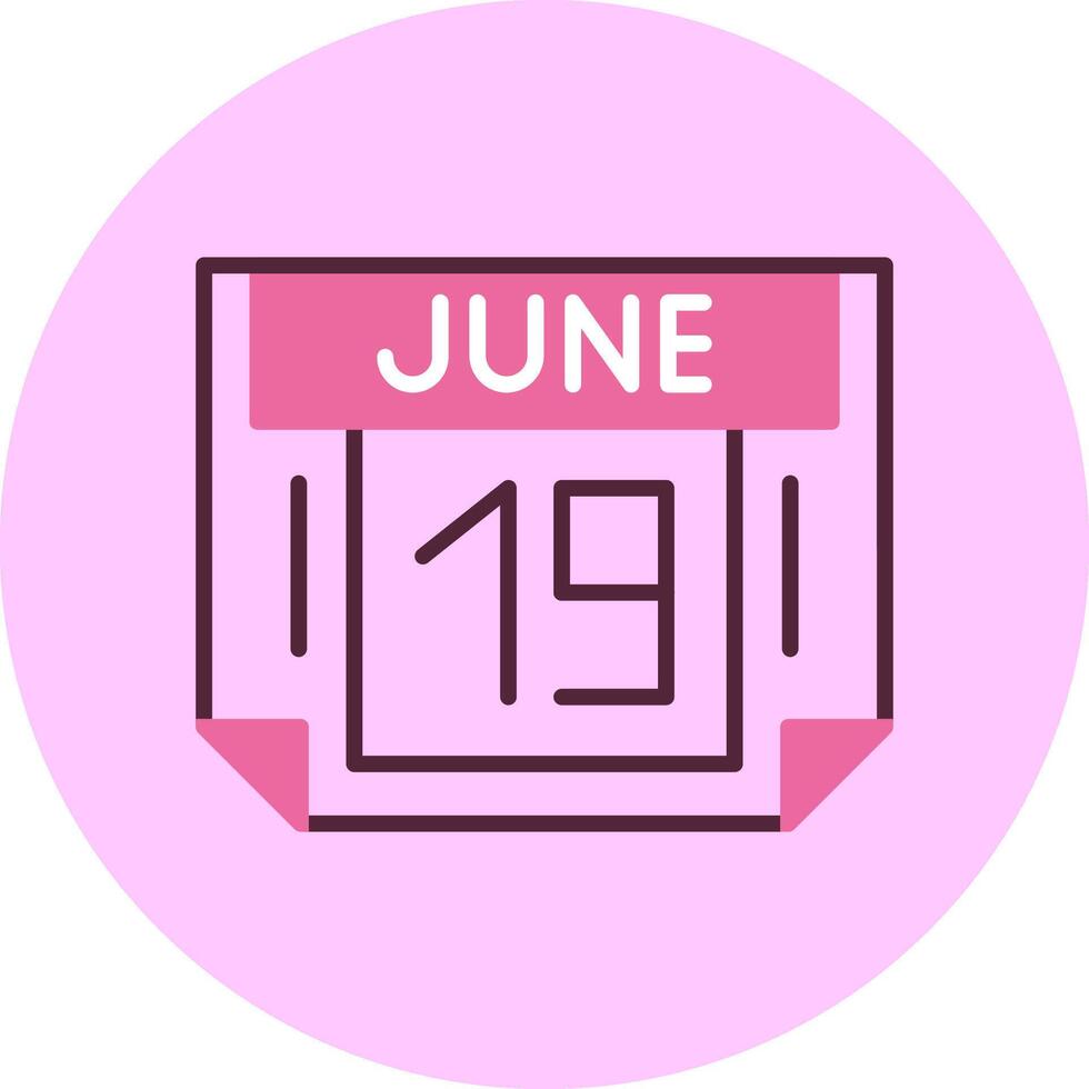 19 June Minimal Mix Circle Icon vector
