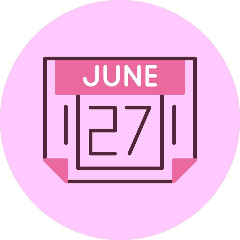 27 June Minimal Mix Circle Icon vector