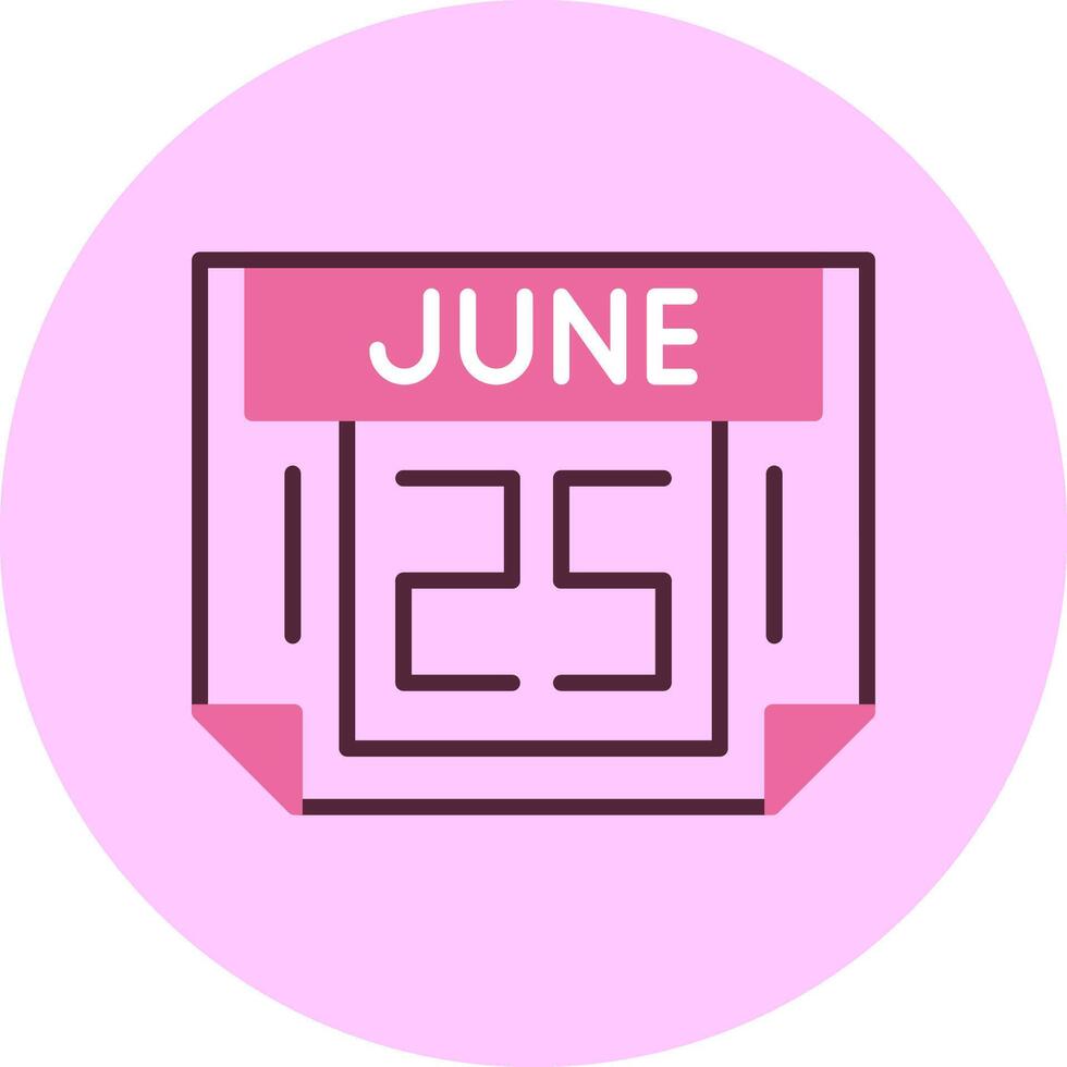 25 June Minimal Mix Circle Icon vector