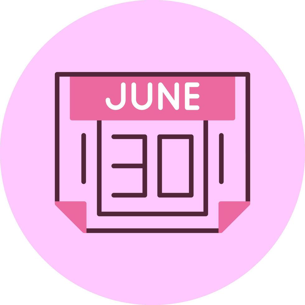 30 June Minimal Mix Circle Icon vector