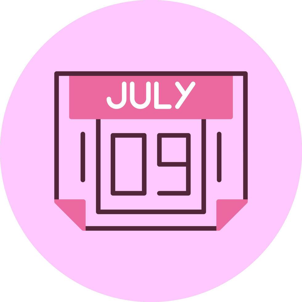 9 July Minimal Mix Circle Icon vector