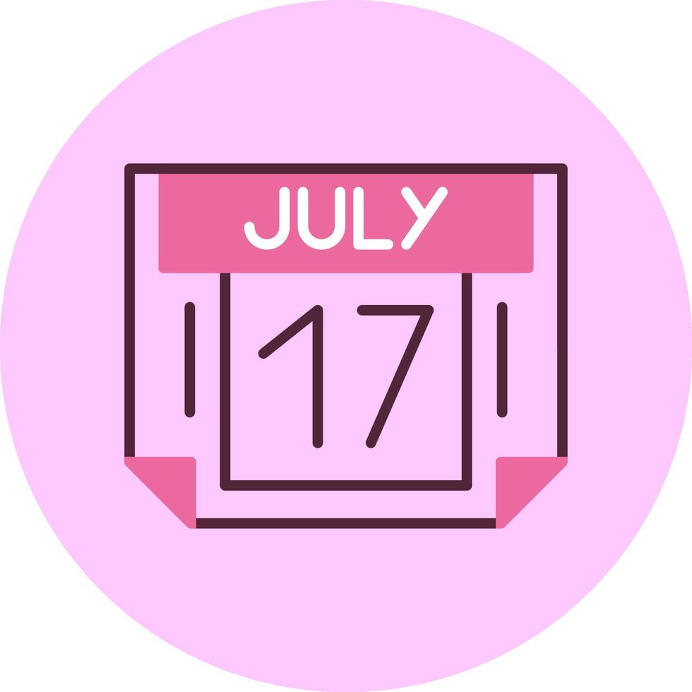 17 July Minimal Mix Circle Icon vector