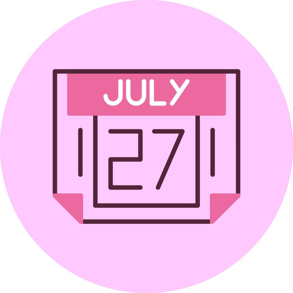 27 July Minimal Mix Circle Icon vector
