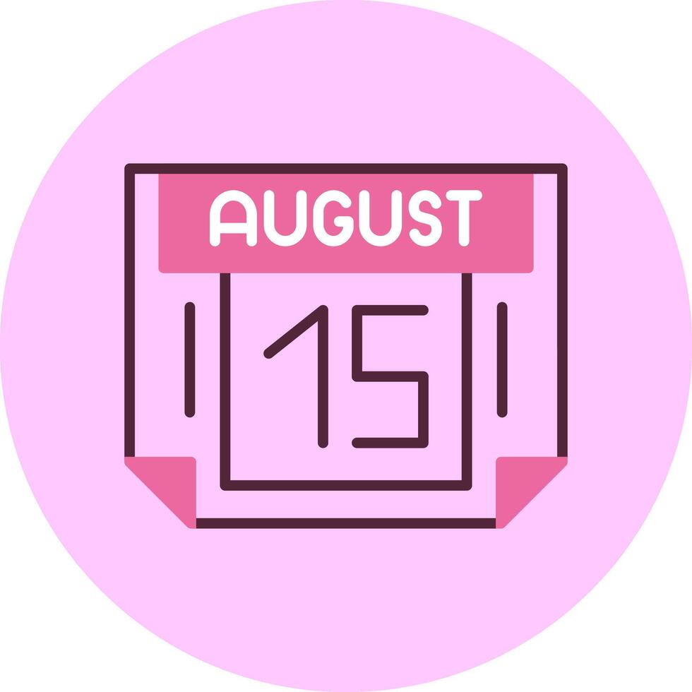 15 August Minimal Mix Circle Icon vector