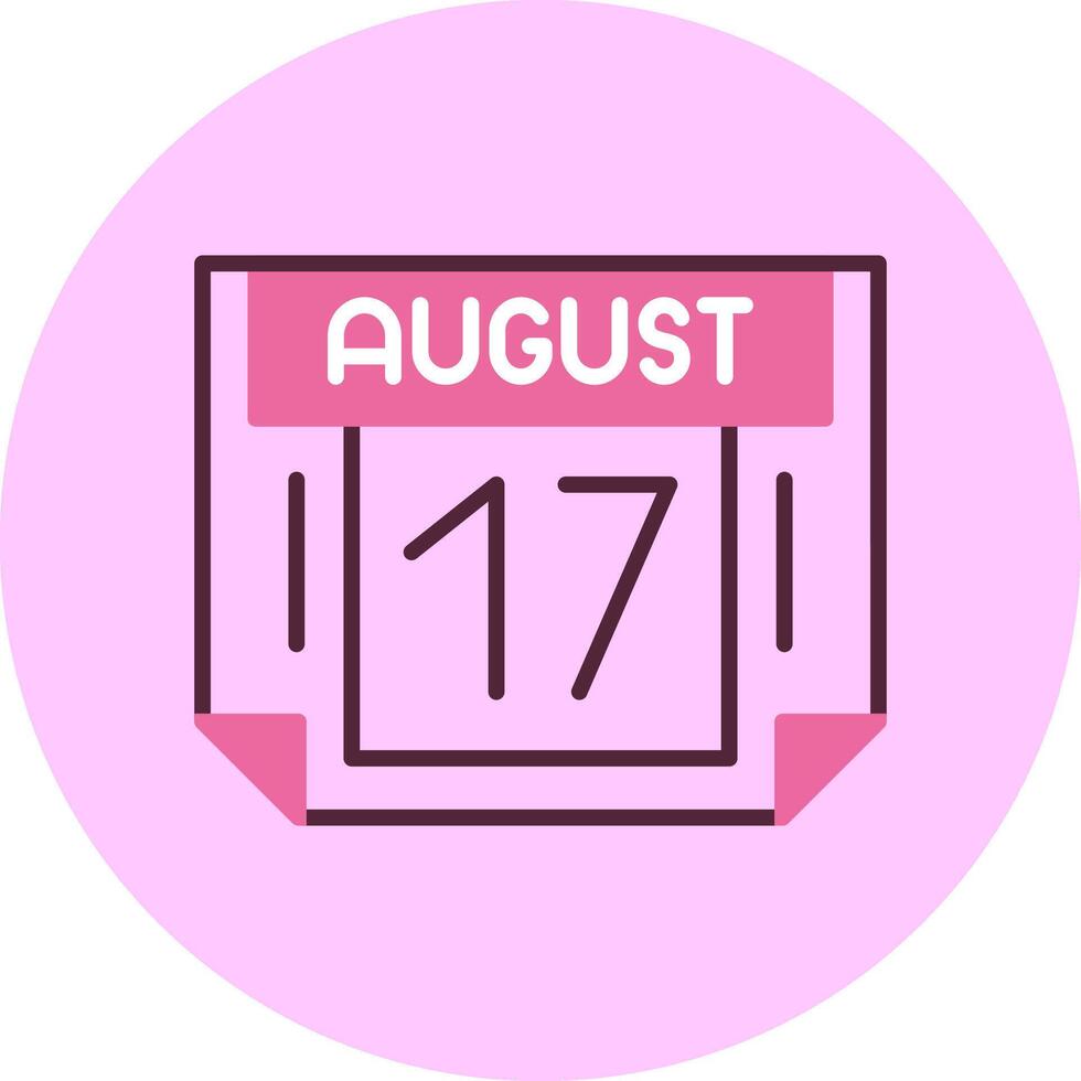 17 August Minimal Mix Circle Icon vector