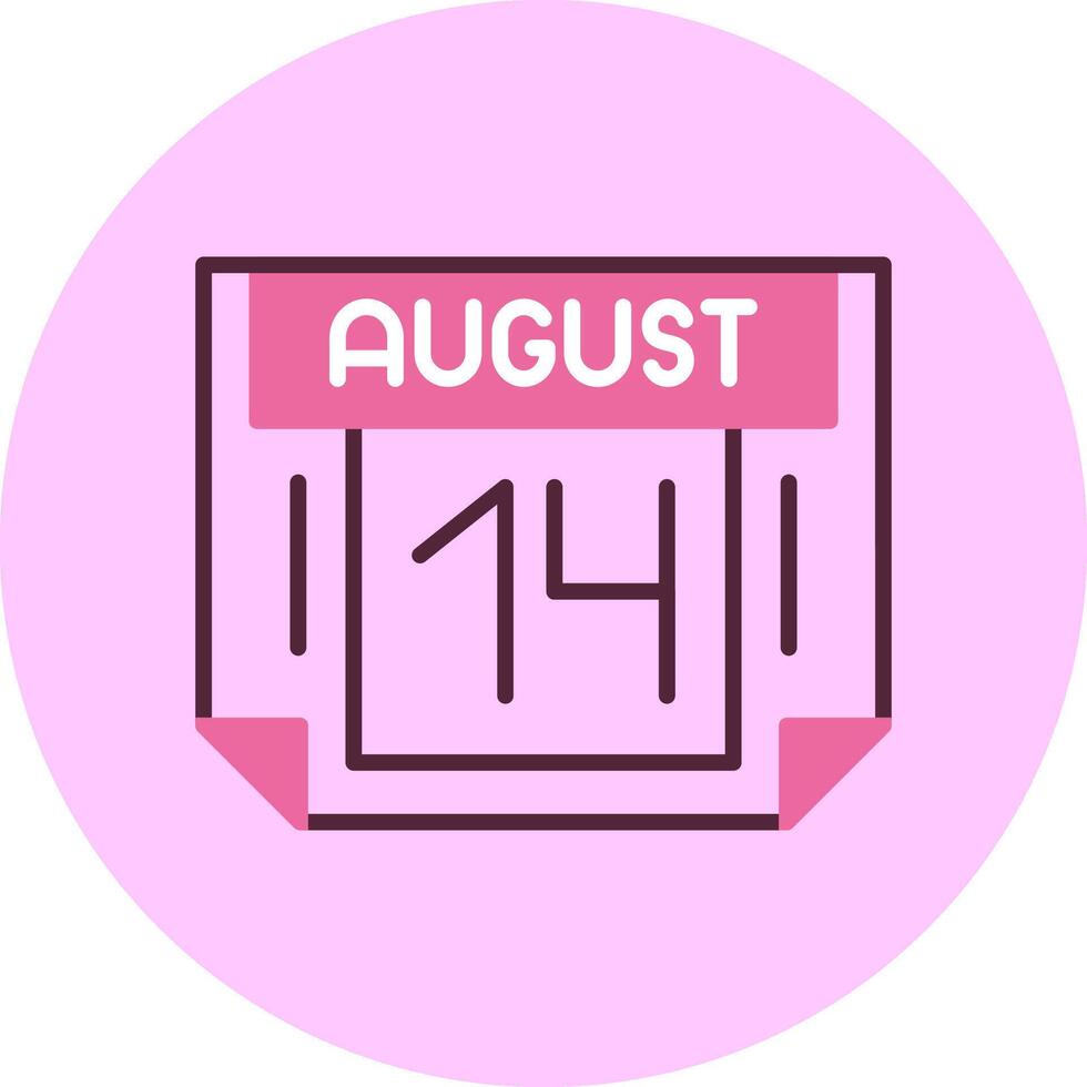 14 August Minimal Mix Circle Icon vector