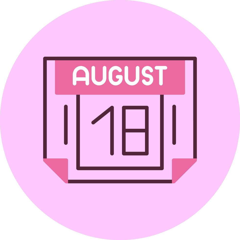 18 August Minimal Mix Circle Icon vector