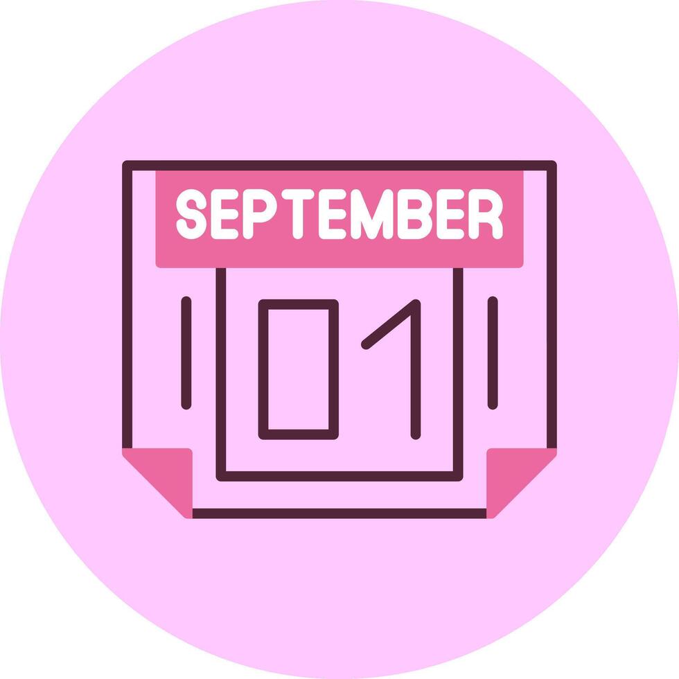 1 September Minimal Mix Circle Icon vector