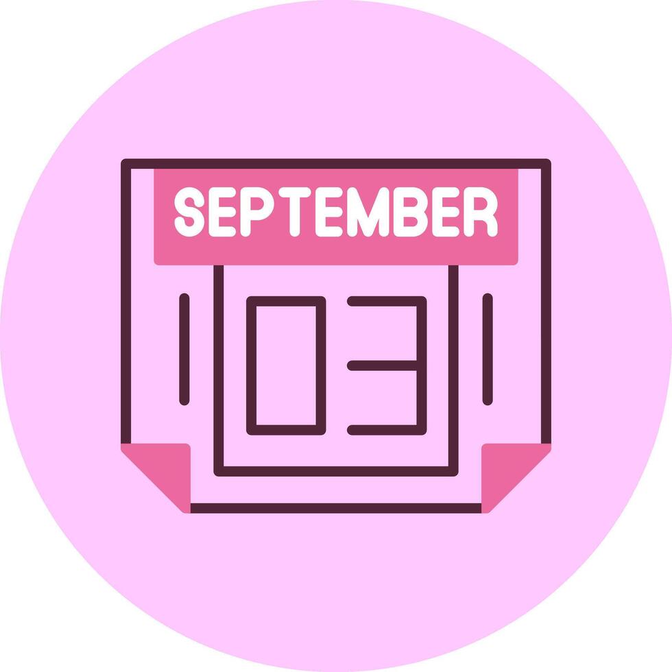 3 September Minimal Mix Circle Icon vector