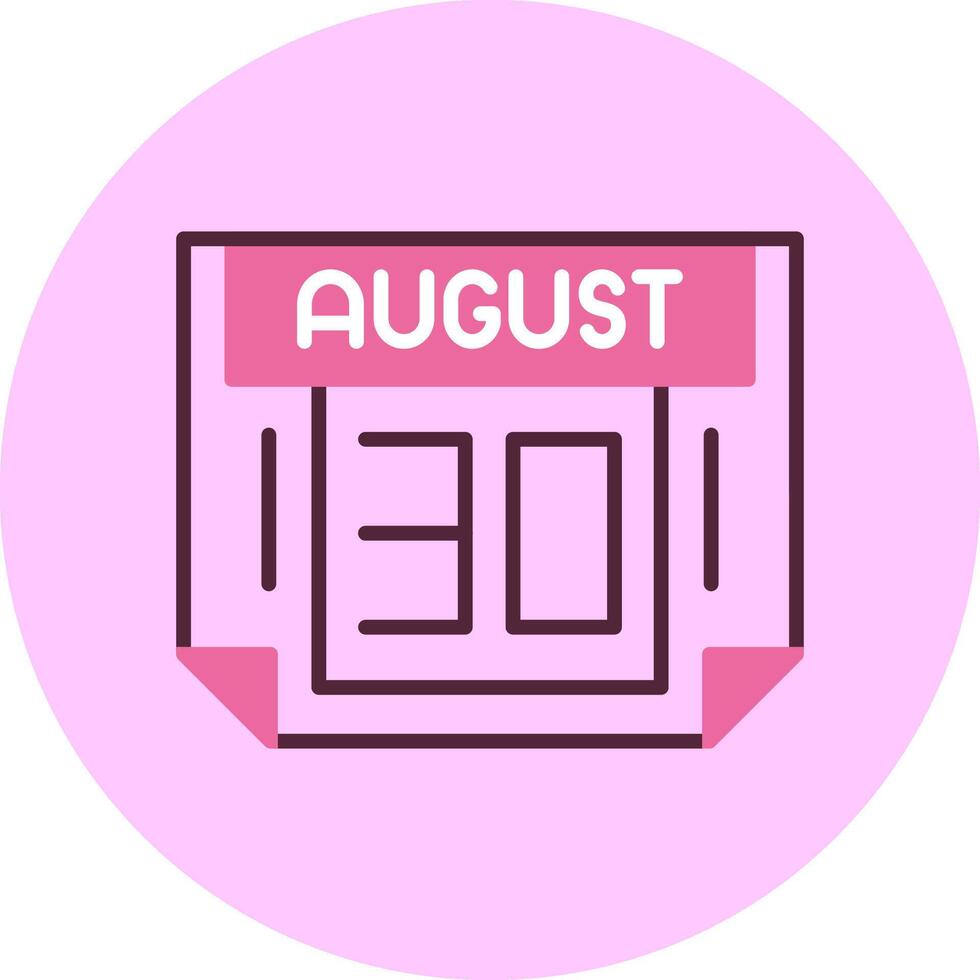 30 August Minimal Mix Circle Icon vector