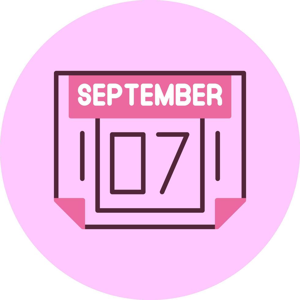 7 September Minimal Mix Circle Icon vector
