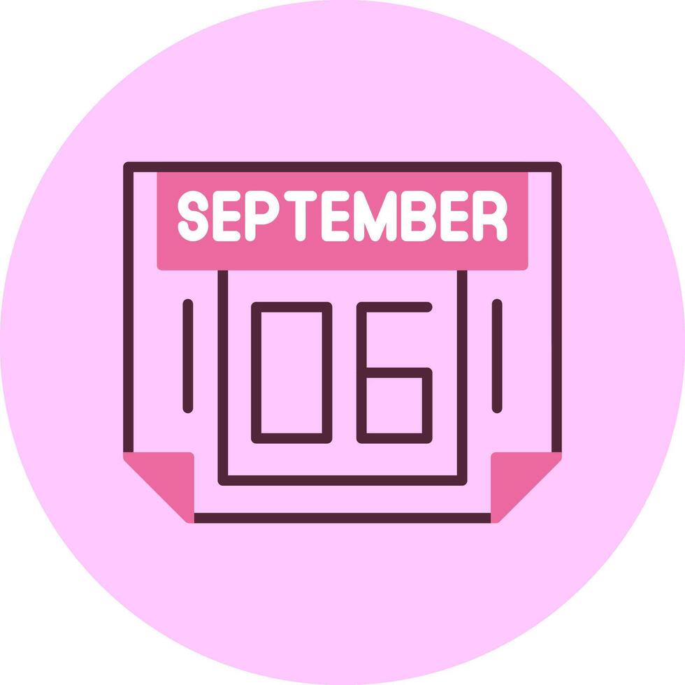 6 September Minimal Mix Circle Icon vector