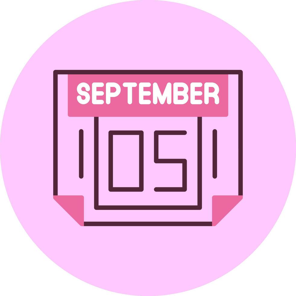 5 September Minimal Mix Circle Icon vector