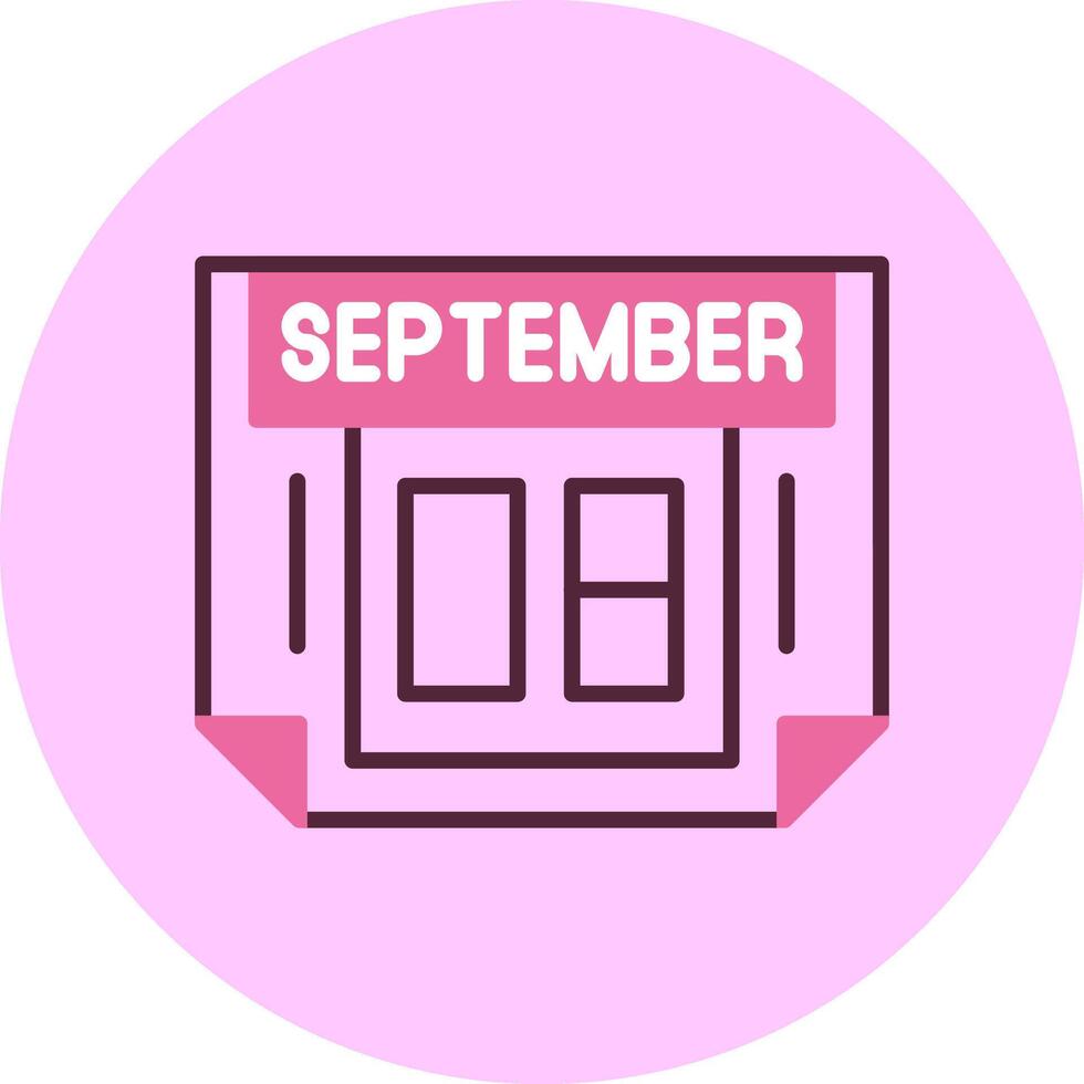 8 September Minimal Mix Circle Icon vector