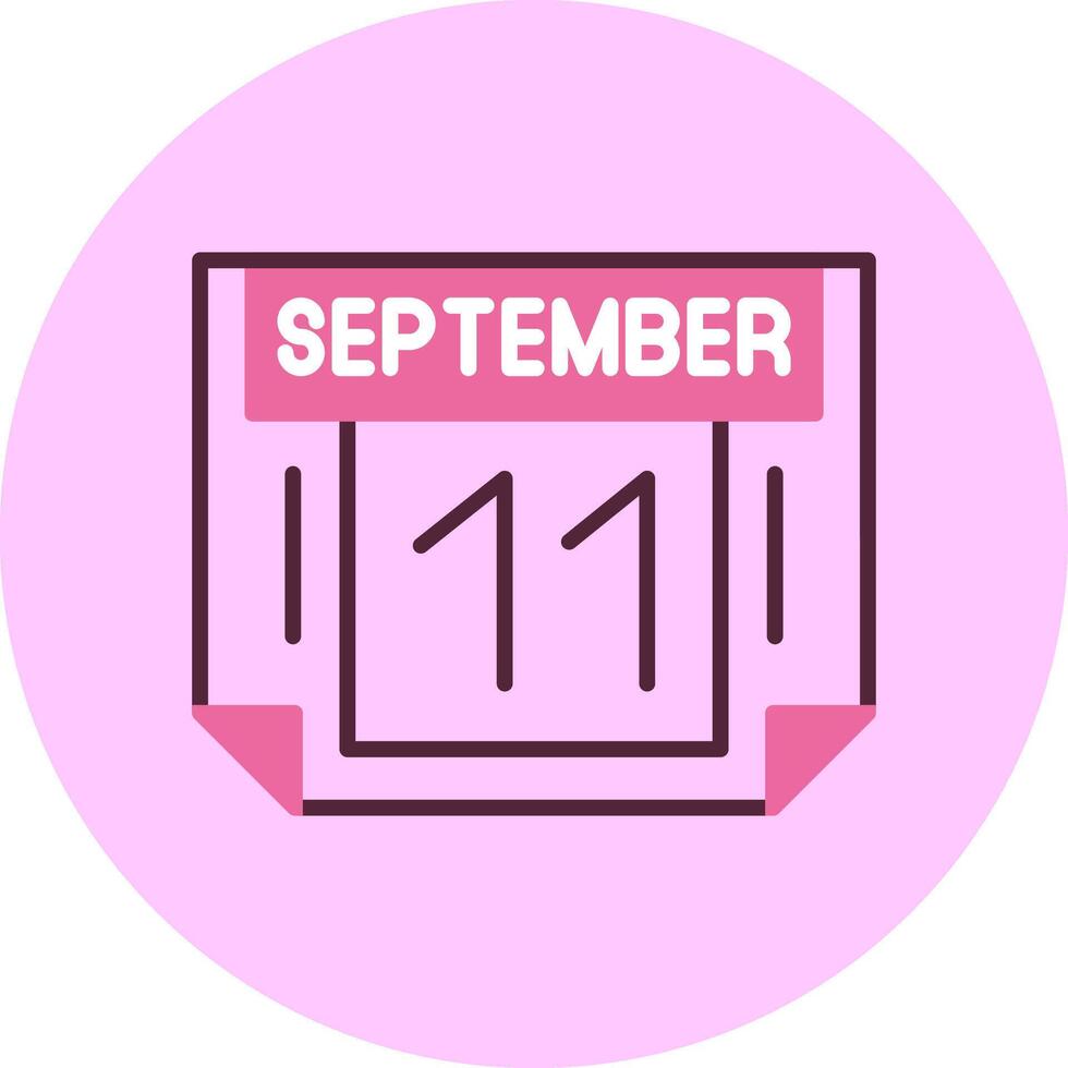 11 September Minimal Mix Circle Icon vector
