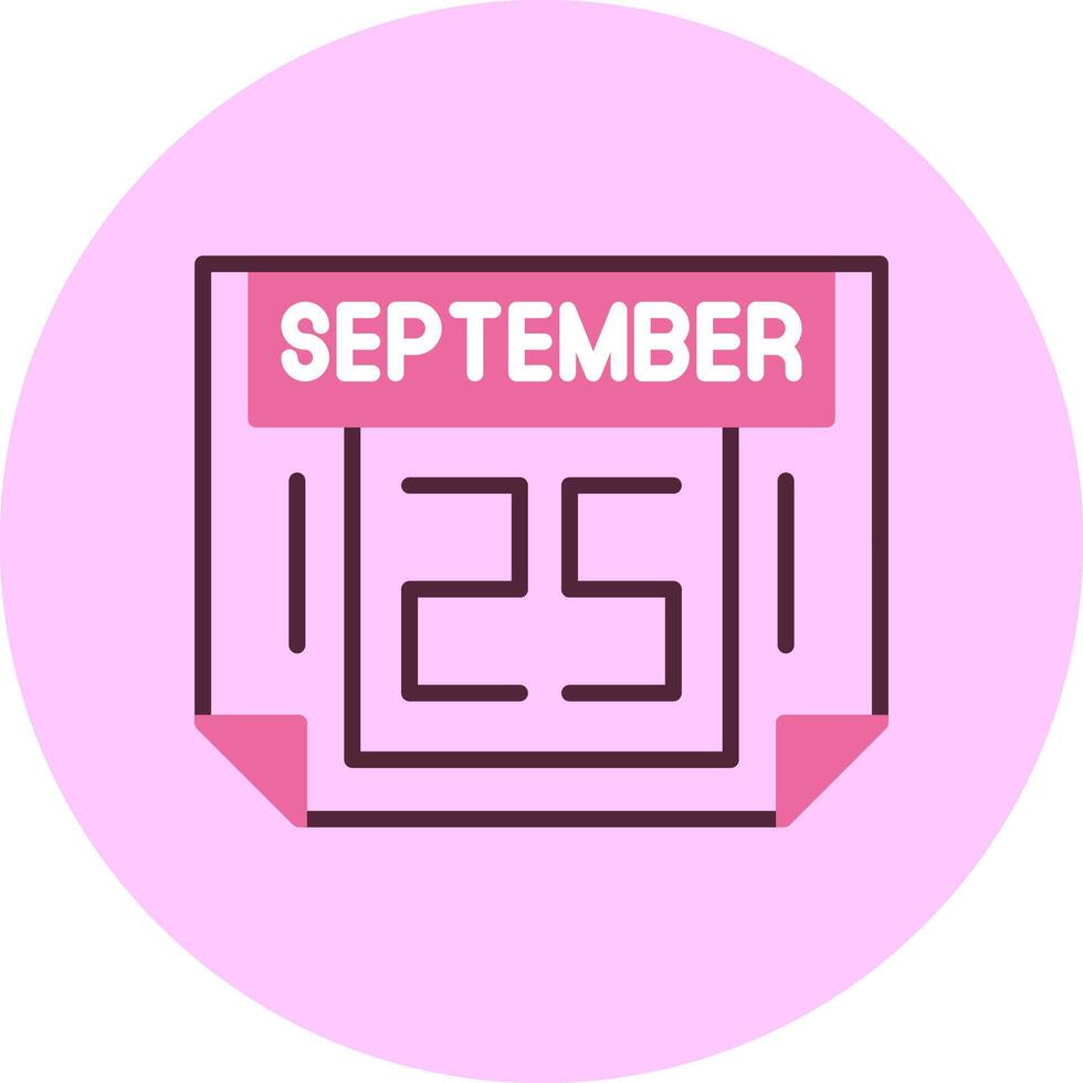 25 September Minimal Mix Circle Icon vector