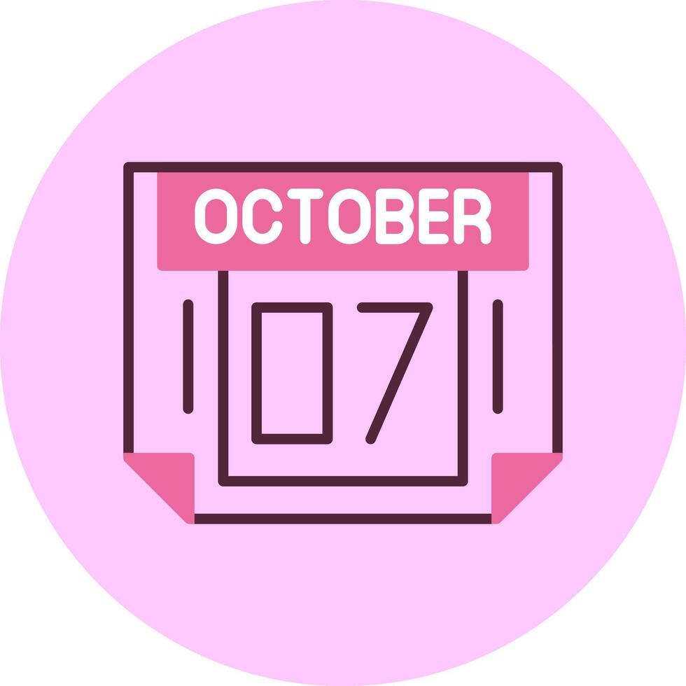 7 October Minimal Mix Circle Icon vector