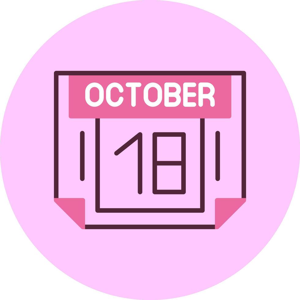 18 October Minimal Mix Circle Icon vector