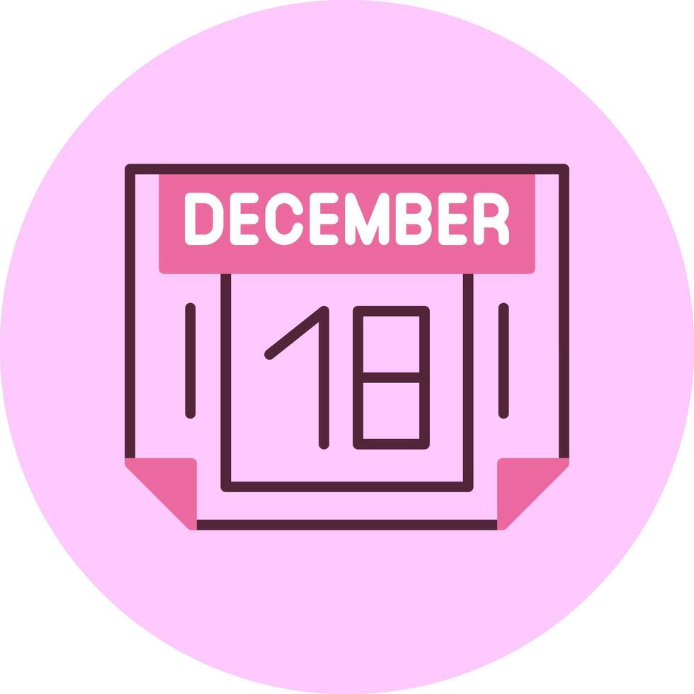 18 December Minimal Mix Circle Icon vector