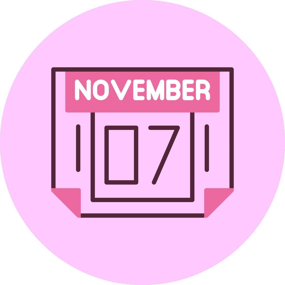 7 November Minimal Mix Circle Icon vector