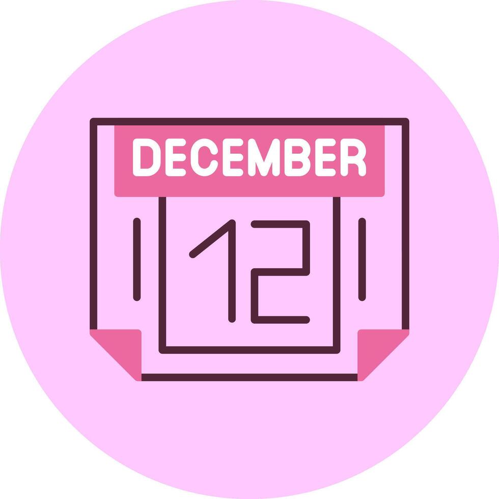 12 December Minimal Mix Circle Icon vector