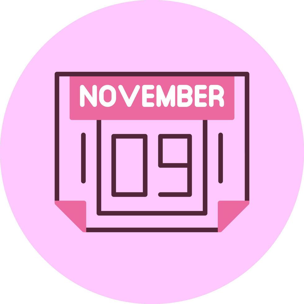 9 November Minimal Mix Circle Icon vector