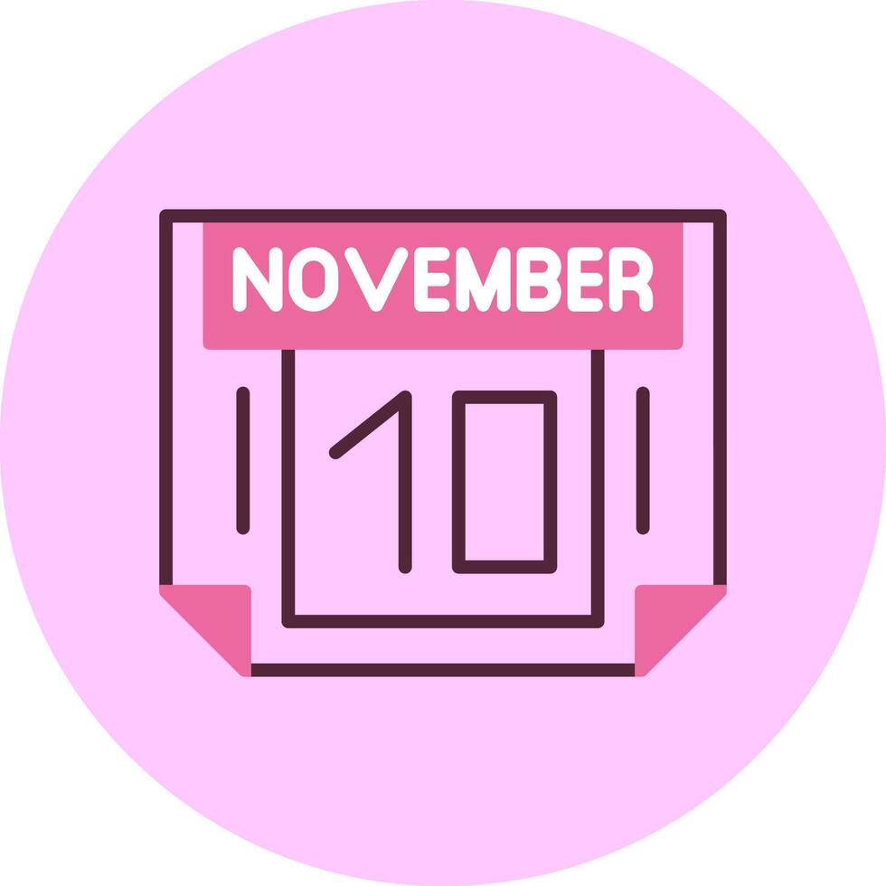 10 November Minimal Mix Circle Icon vector