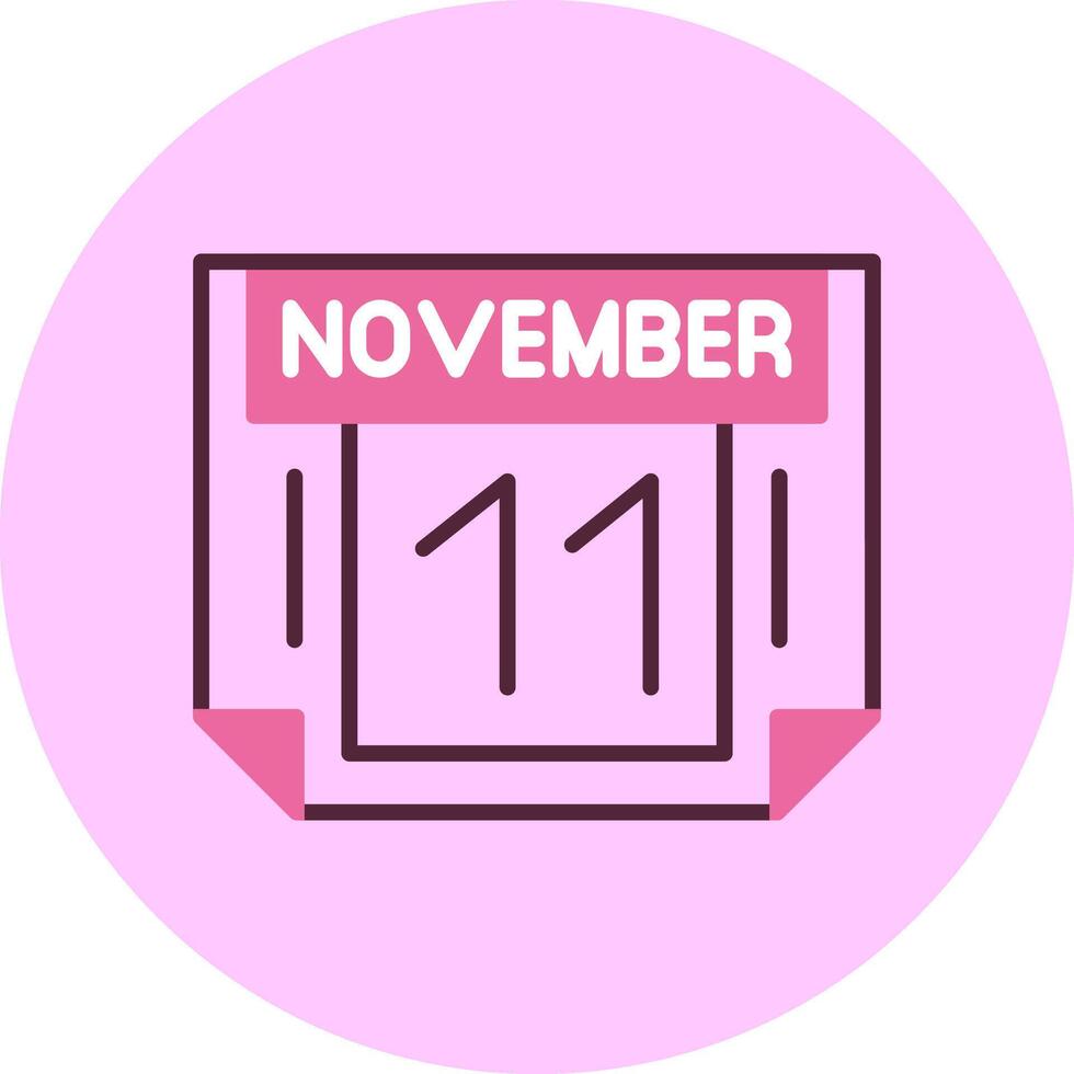 11 November Minimal Mix Circle Icon vector